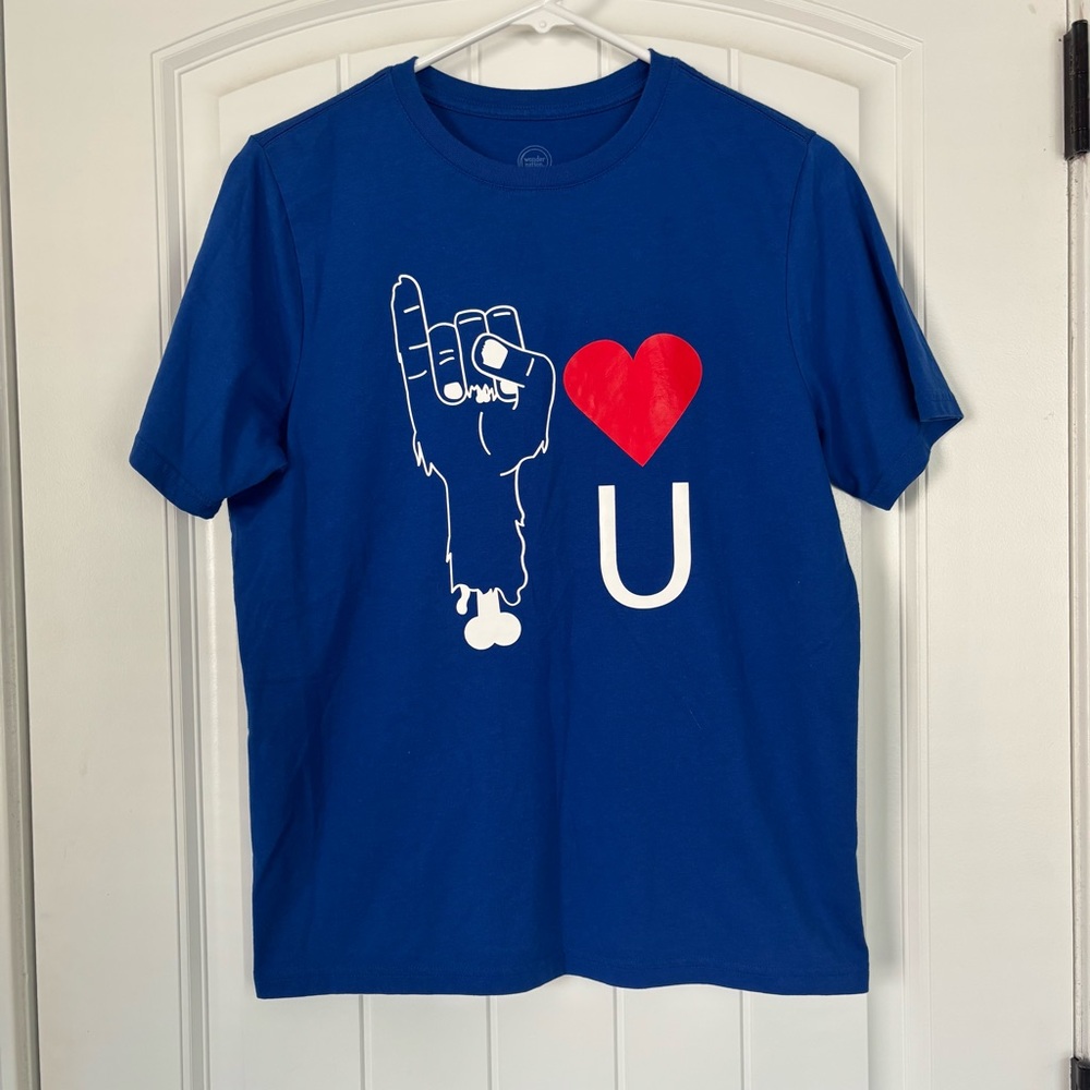 Wonder Nation Blue I Love You Kids Graphic Tee Size Xl 14-16